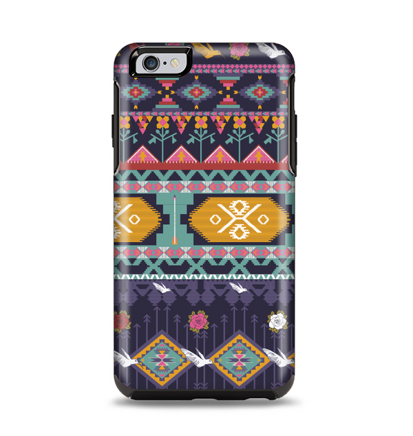 The Vector Purple and Colored Aztec pattern V4 Apple iPhone 6 Plus Otterbox Symmetry Case Skin Set