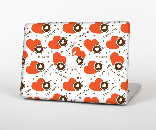 The Vector Red Hearts with Coffee Mugs Skin Set for the Apple MacBook Pro 13" with Retina Display