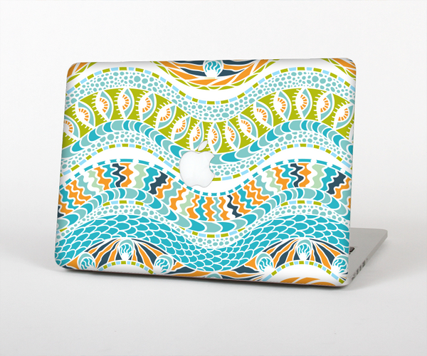 The Vector Teal & Green Snake Aztec Pattern Skin Set for the Apple MacBook Pro 15" with Retina Display