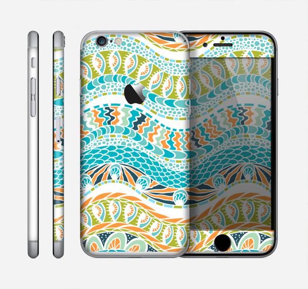 The Vector Teal & Green Snake Aztec Pattern Skin for the Apple iPhone 6