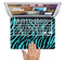 The Vector Teal Zebra Print Skin Set for the Apple MacBook Pro 13" with Retina Display