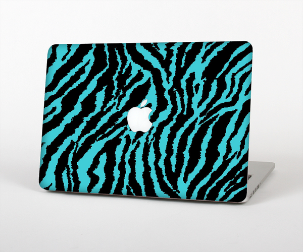 The Vector Teal Zebra Print Skin Set for the Apple MacBook Pro 13" with Retina Display