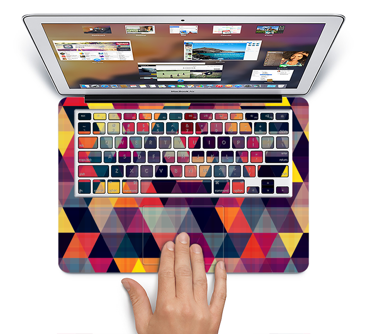 The Vector Triangular Coral & Purple Pattern Skin Set for the Apple MacBook Pro 15" with Retina Display