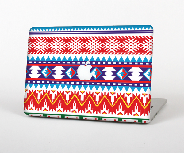 The Vector White-Blue-Red Aztec Pattern Skin Set for the Apple MacBook Pro 13" with Retina Display
