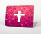 The Vector White Cross over Unfocused Pink Glimmer Skin Set for the Apple MacBook Pro 13" with Retina Display