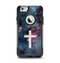 The Vector White Cross v2 over Bright Pink Nebula Space Apple iPhone 6 Otterbox Commuter Case Skin Set