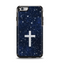 The Vector White Cross v2 over Bright Starry Sky Apple iPhone 6 Otterbox Symmetry Case Skin Set