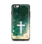 The Vector White Cross v2 over Cloudy Abstract Green Nebula Apple iPhone 6 Plus Otterbox Symmetry Case Skin Set