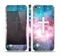 The Vector White Cross v2 over Colorful Neon Space Nebula Skin Set for the Apple iPhone 5