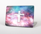 The Vector White Cross v2 over Colorful Neon Space Nebula Skin Set for the Apple MacBook Pro 15" with Retina Display
