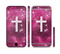The Vector White Cross v2 over Glowing Pink Nebula Sectioned Skin Series for the Apple iPhone 6s