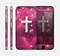 The Vector White Cross v2 over Glowing Pink Nebula Skin for the Apple iPhone 6 Plus