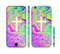The Vector White Cross v2 over Neon Color Fushion Sectioned Skin Series for the Apple iPhone 6