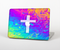 The Vector White Cross v2 over Neon Color Fushion V2 Skin Set for the Apple MacBook Pro 15" with Retina Display