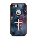 The Vector White Cross v2 over Red Nebula Apple iPhone 6 Otterbox Defender Case Skin Set