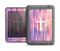 The Vector White Cross v2 over Vibrant Fading Purple Fabric Streaks Apple iPad Air LifeProof Nuud Case Skin Set