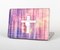 The Vector White Cross v2 over Vibrant Fading Purple Fabric Streaks Skin Set for the Apple MacBook Pro 13" with Retina Display
