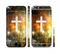 The Vector White Cross v2 over Yellow Nebula Sectioned Skin Series for the Apple iPhone 6s Plus