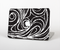 The Vector White and Black Segmented Swirls Skin Set for the Apple MacBook Pro 13" with Retina Display