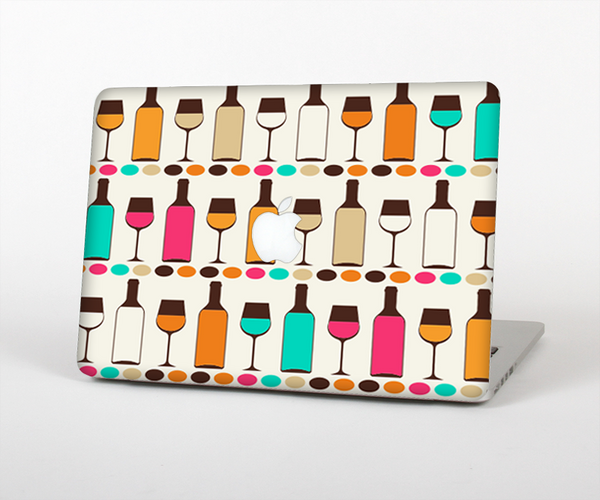 The Vectored Color Wine Glasses & Bottles Skin Set for the Apple MacBook Pro 13" with Retina Display