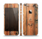 The Vertical Raw Aged Wood Planks Skin Set for the Apple iPhone 5