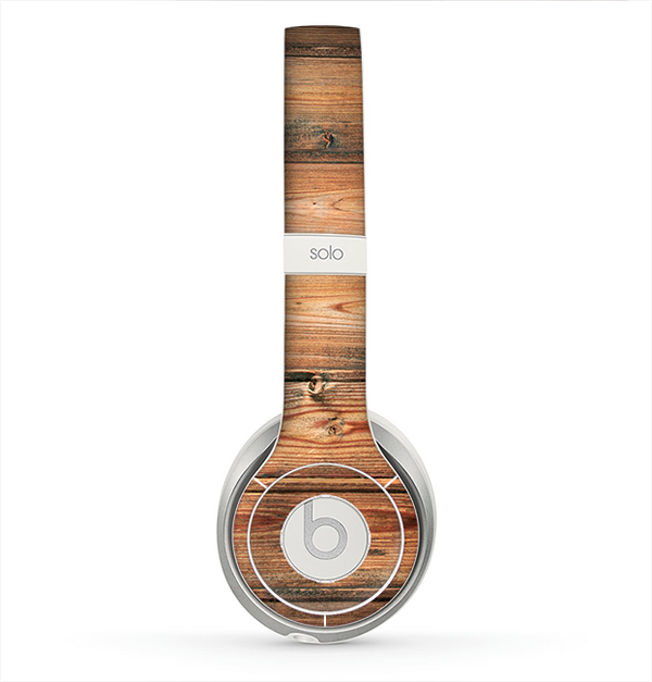 The Vertical Raw Aged Wood Planks Skin for the Beats by Dre Solo 2 Headphones