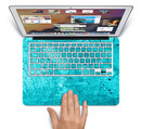 The Vibrant Blue Cement Texture Skin Set for the Apple MacBook Pro 13" with Retina Display