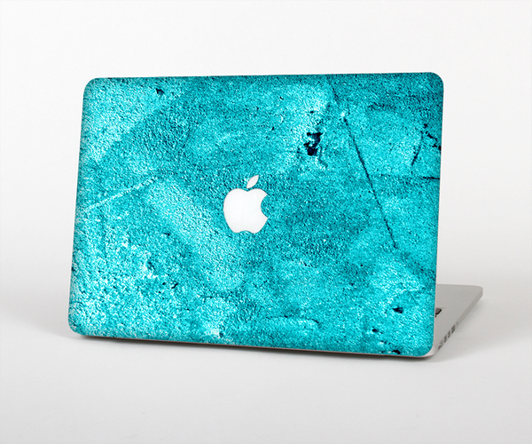 The Vibrant Blue Cement Texture Skin Set for the Apple MacBook Pro 15" with Retina Display