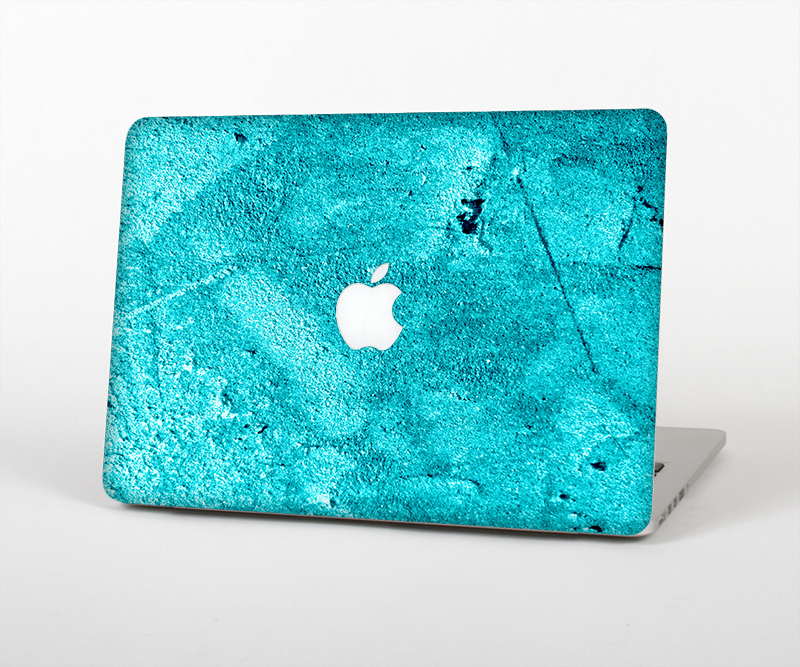 The Vibrant Blue Cement Texture Skin Set for the Apple MacBook Pro 15" with Retina Display