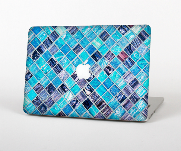 The Vibrant Blue Glow-Tiles Skin Set for the Apple MacBook Pro 13" with Retina Display