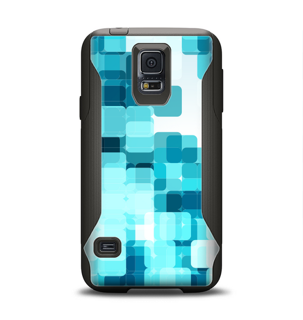 The Vibrant Blue HD Blocks Samsung Galaxy S5 Otterbox Commuter Case Skin Set