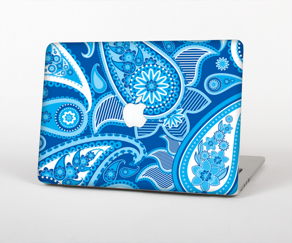 The Vibrant Blue Paisley Design Skin Set for the Apple MacBook Pro 13" with Retina Display