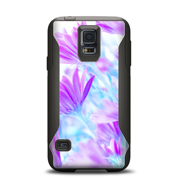 The Vibrant Blue & Purple Flower Field Samsung Galaxy S5 Otterbox Commuter Case Skin Set