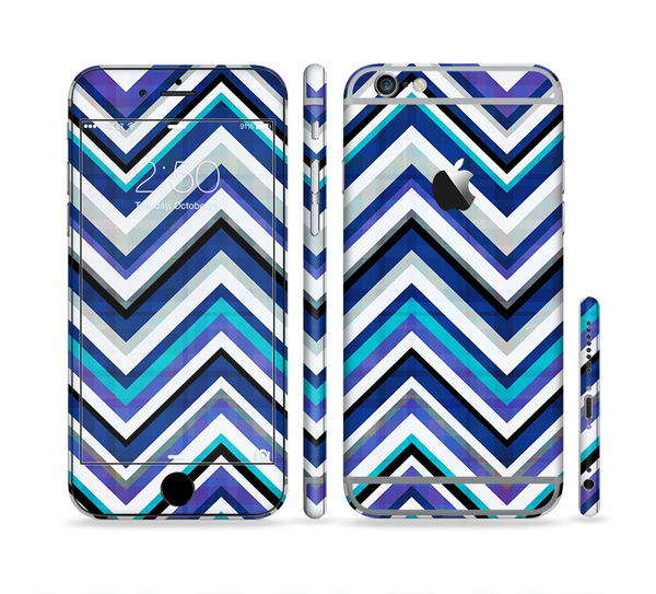 The Vibrant Blue Sharp Chevron Sectioned Skin Series for the Apple iPhone 6 Plus