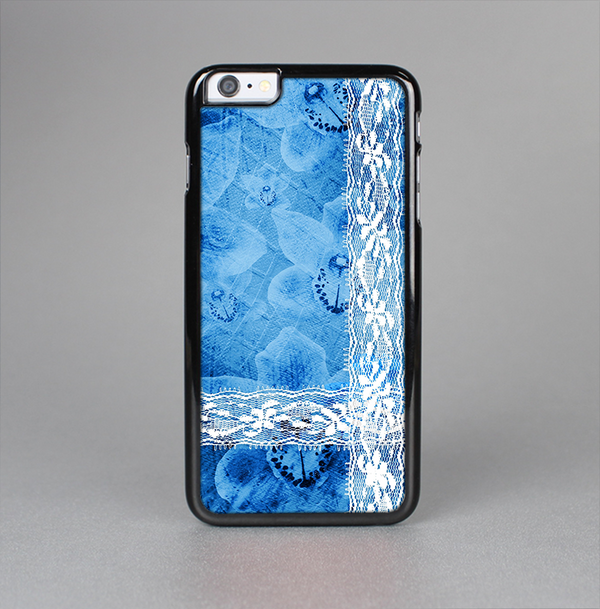 The Vibrant Blue & White Floral Lace Skin-Sert for the Apple iPhone 6 Plus Skin-Sert Case