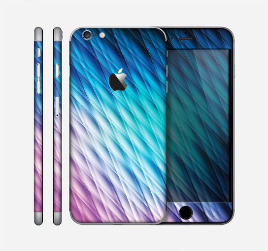 The Vibrant Blue and Pink Neon Interlock Pattern Skin for the Apple iPhone 6 Plus