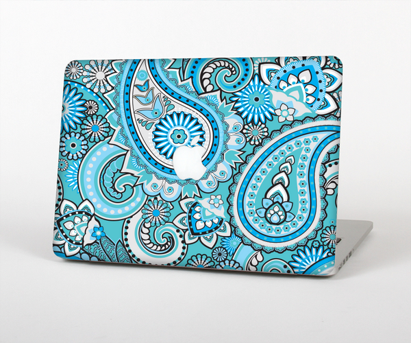 The Vibrant Blue and White Paisley Design  Skin Set for the Apple MacBook Pro 15" with Retina Display