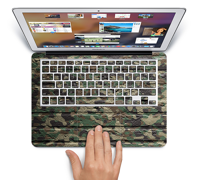 The Vibrant Brick Camouflage Wall Skin Set for the Apple MacBook Pro 13" with Retina Display
