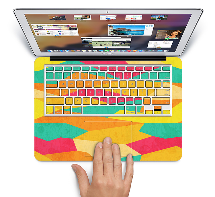 The Vibrant Bright Colored Connect Pattern Skin Set for the Apple MacBook Pro 13" with Retina Display