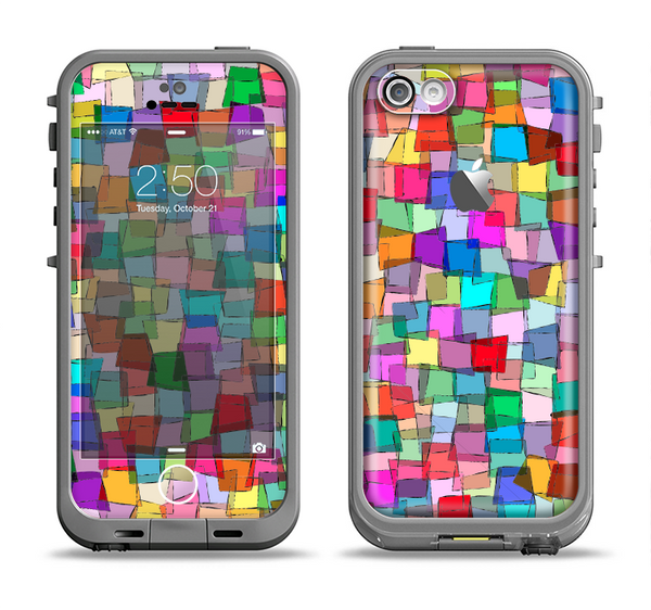 The Vibrant Colored Abstract Cubes Apple iPhone 5c LifeProof Fre Case Skin Set