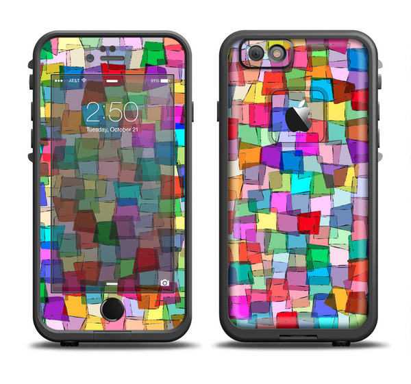 The Vibrant Colored Abstract Cubes Apple iPhone 6 LifeProof Fre Case Skin Set