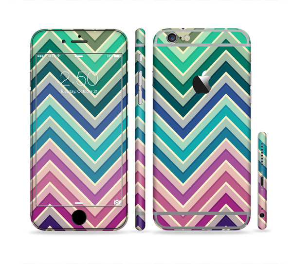 The Vibrant Colored Chevron Layered V4 Sectioned Skin Series for the Apple iPhone 6