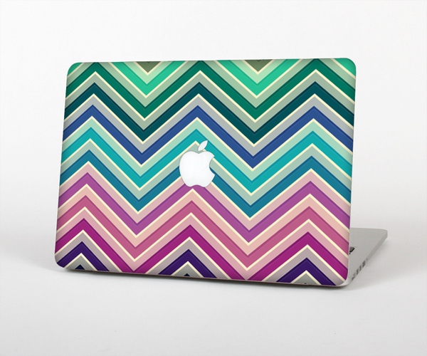 The Vibrant Colored Chevron Layered V4 Skin Set for the Apple MacBook Pro 15" with Retina Display