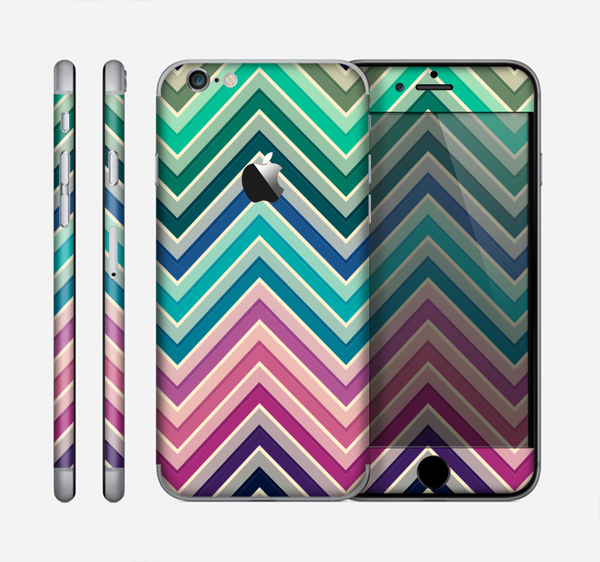 The Vibrant Colored Chevron Layered V4 Skin for the Apple iPhone 6