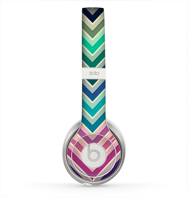 The Vibrant Colored Chevron Layered V4 Skin for the Beats by Dre Solo 2 Headphones
