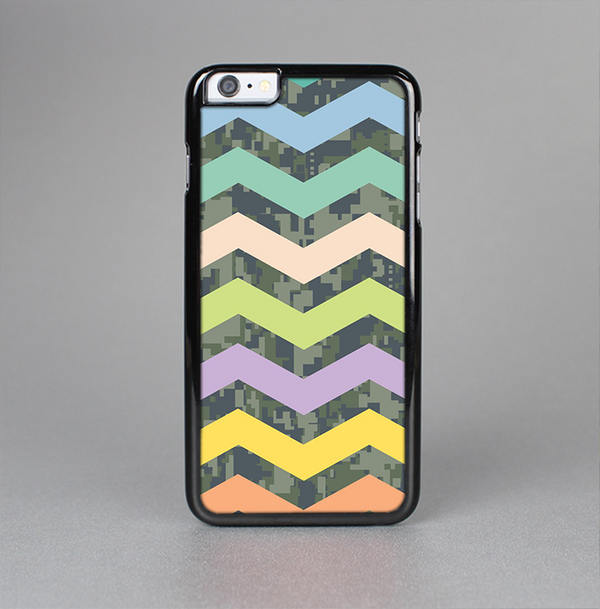 The Vibrant Colored Chevron With Digital Camo Background Skin-Sert for the Apple iPhone 6 Plus Skin-Sert Case