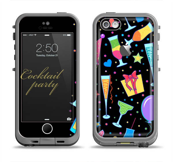 The Vibrant Colored Cocktail Party Apple iPhone 5c LifeProof Fre Case Skin Set