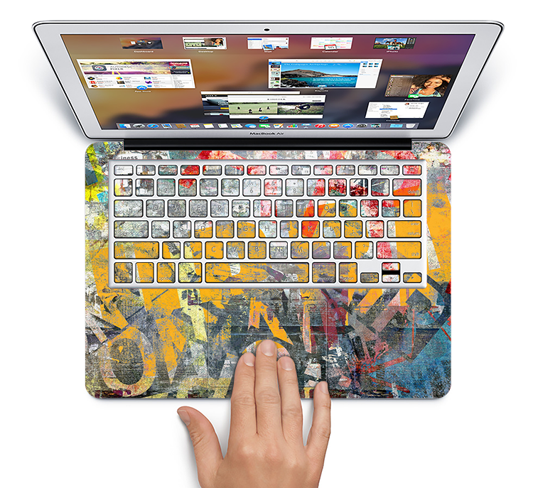 The Vibrant Colored Graffiti Mixture Skin Set for the Apple MacBook Pro 15" with Retina Display