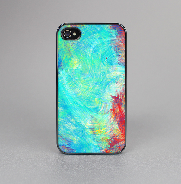 The Vibrant Colored Messy Painted Canvas Skin-Sert for the Apple iPhone 4-4s Skin-Sert Case