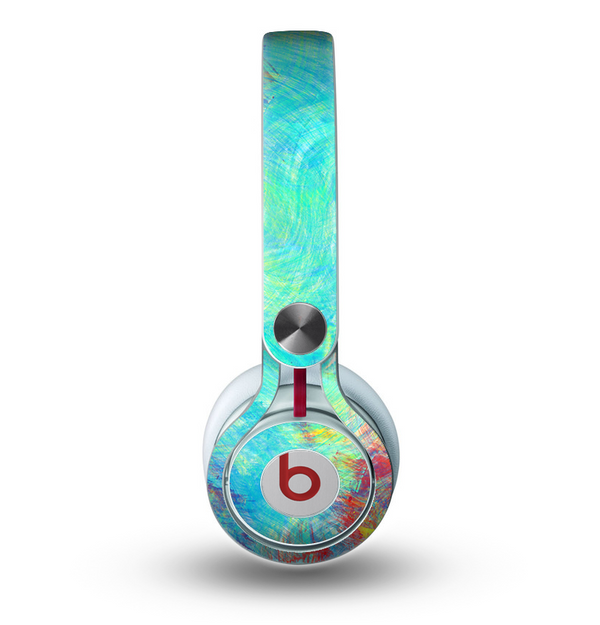 The Vibrant Colored Messy Painted Canvas Skin for the Beats by Dre Mixr Headphones